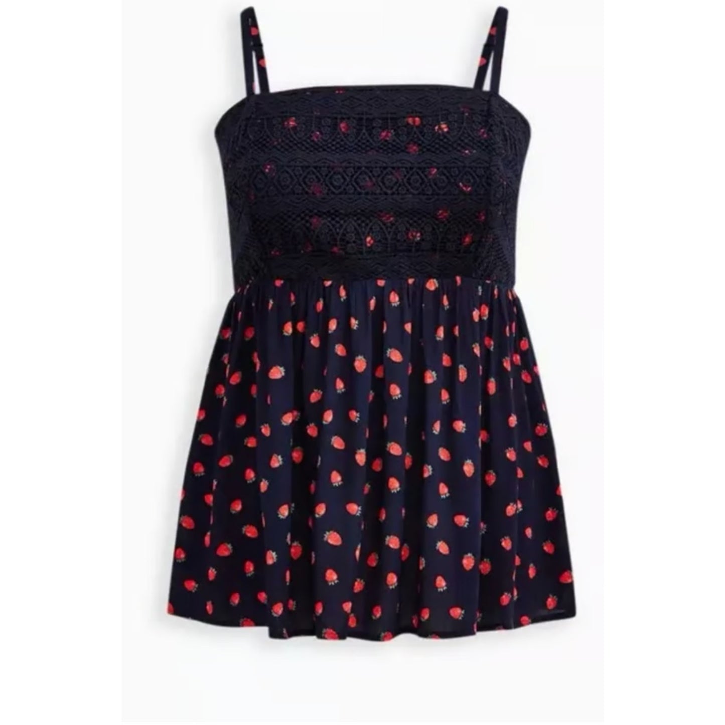 1252-TORRID Strawberry and Navy Tank - Size 1