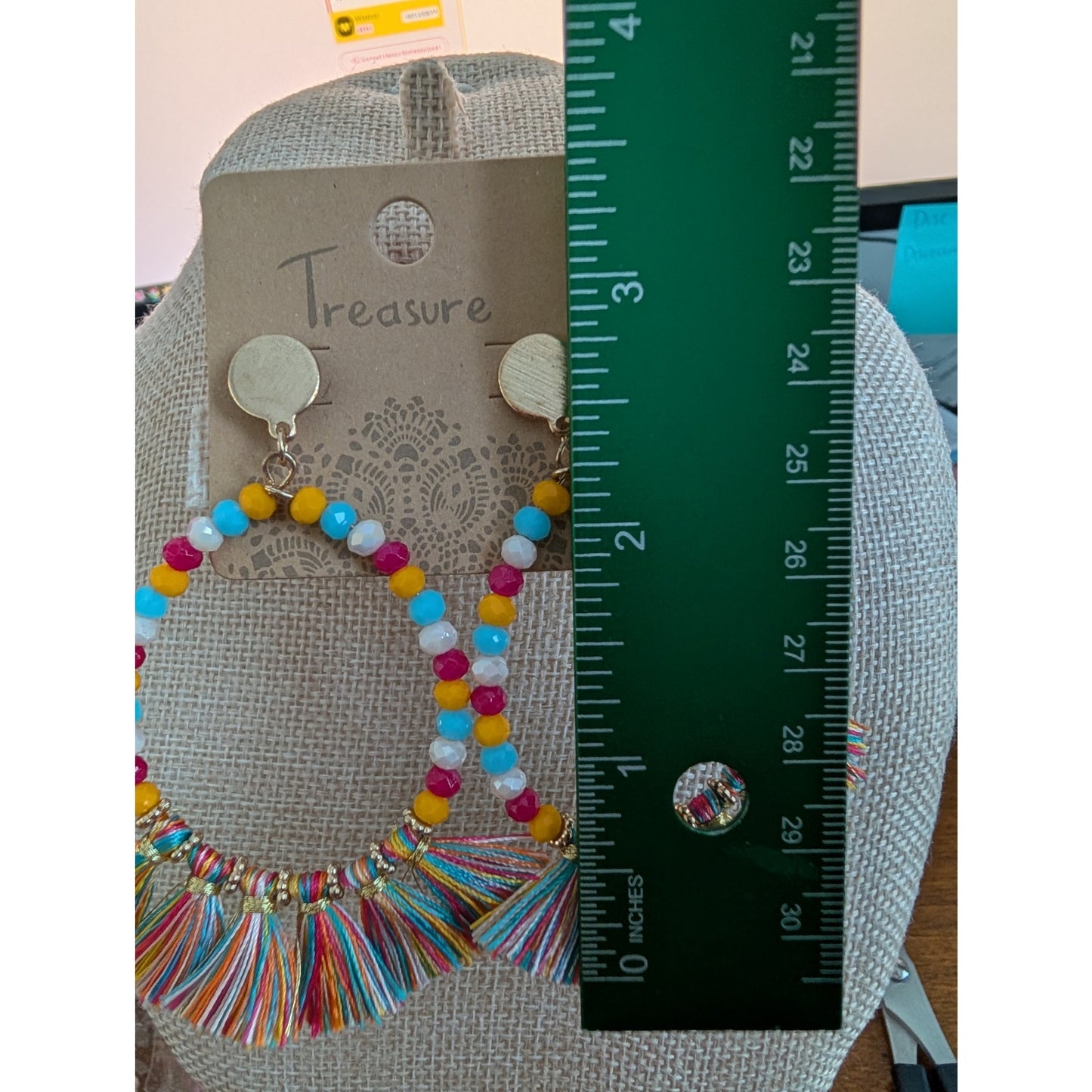 1399 - Boho western Earrings with beads and tassels - NWT