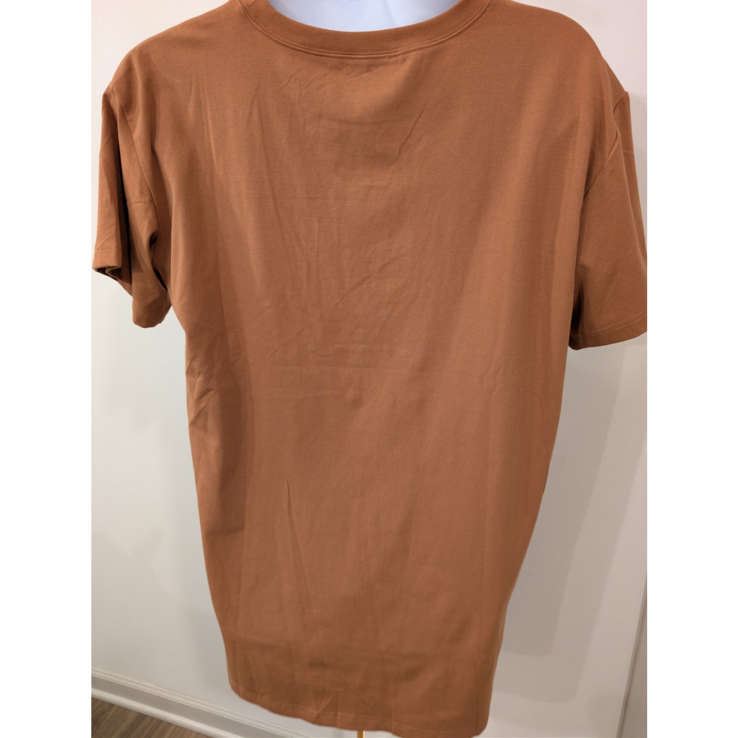 1040 - EASEL Brown T Shirt Dress Smiley Face Oversized NWT
