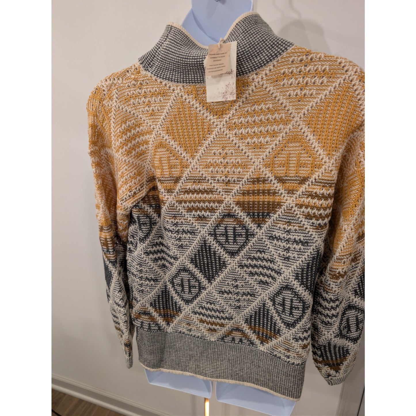 1413 - Hem & Thread Mock Turtle Neck Sweater - NWT - Large
