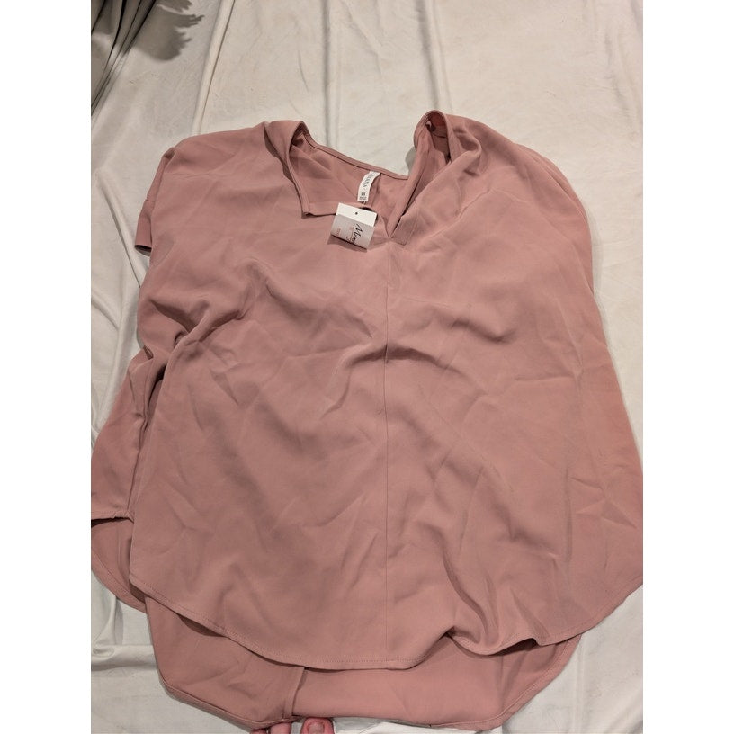 1336 - Zenana V-Neck Blouse - Dusty Pink - 2X - NWT