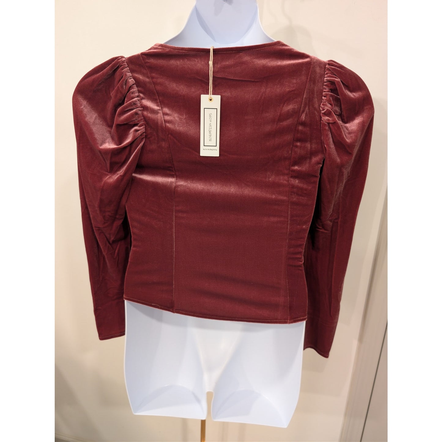 1424 - Shop Neighbor Velvet Plum Top - NWT - Size Medium