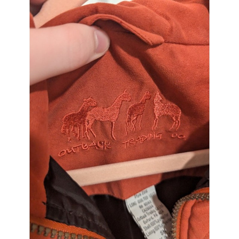 1480 - Outback Trading Co. Long Quilted Vest - Rust - Small