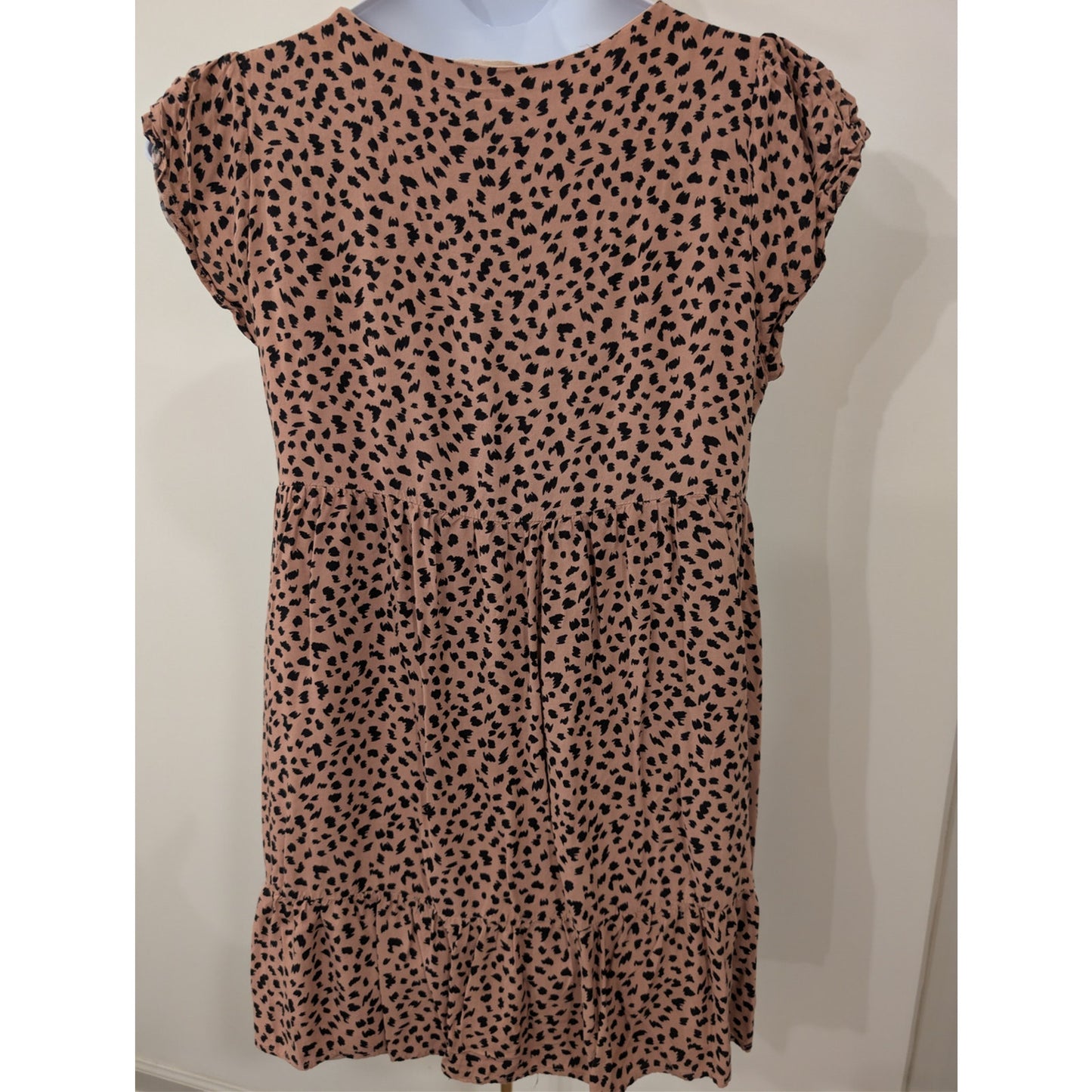 1044 - SAVANNAH JANE Boho Leopard Print Embroidered Tunic L