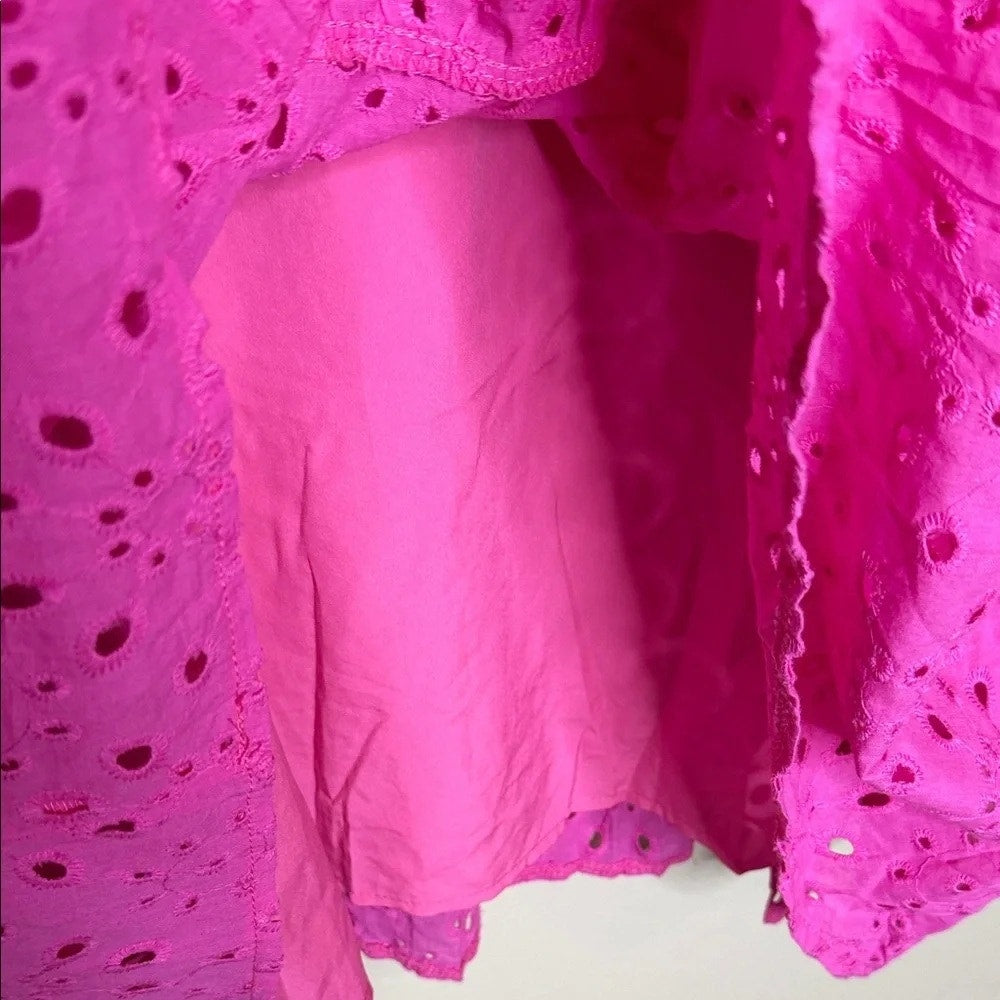 1259-Anrabess Pink Eyelet Dress - Size XL - NWT