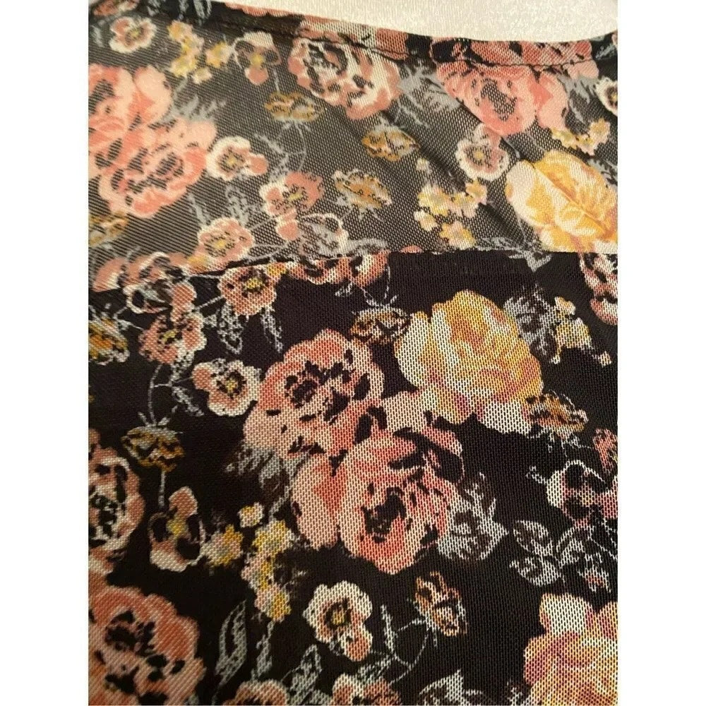 1241-Maurices Dress - Black with floral - Size XXL