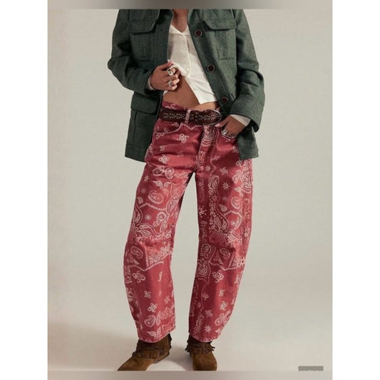 1331 - Loveimgs Red Bandana Barrel Jeans - XXL - NWT