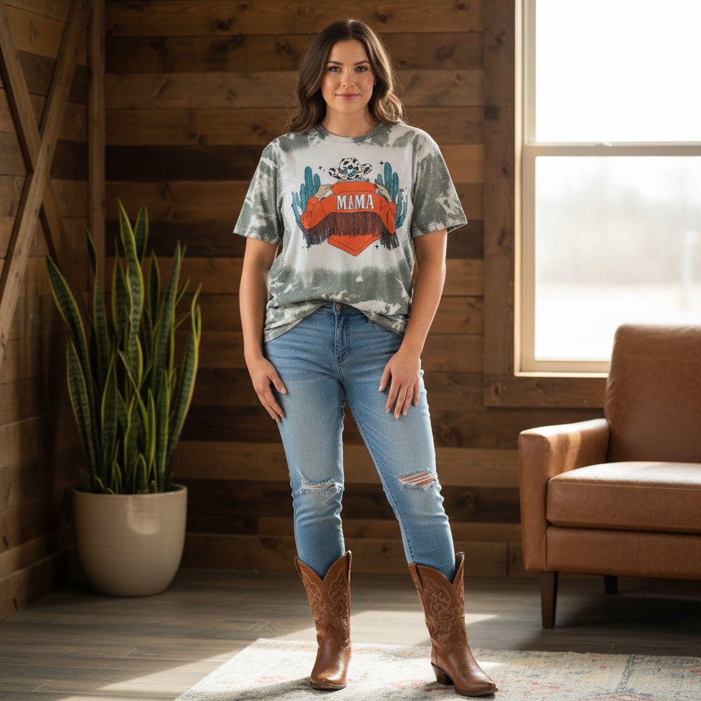 1529 - Tie Dye Mama T-shirt - XL