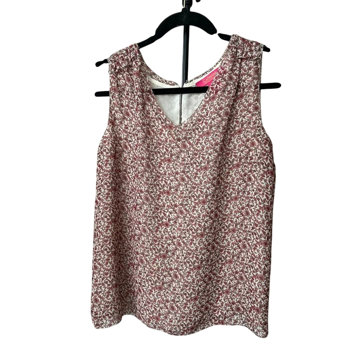 1093 - Catherine Maladrino Floral Sleeveless Blouse Boho Print NWT - 3X