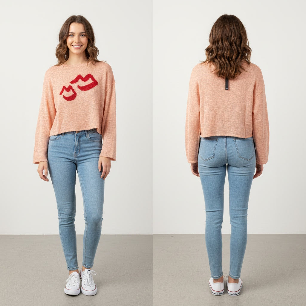 1374 - Akaiv Open Knit Oversized Light Slouch Sweater - Size Small - NWT