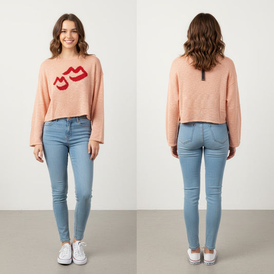 1374 - Akaiv Open Knit Oversized Light Slouch Sweater - Size Small - NWT