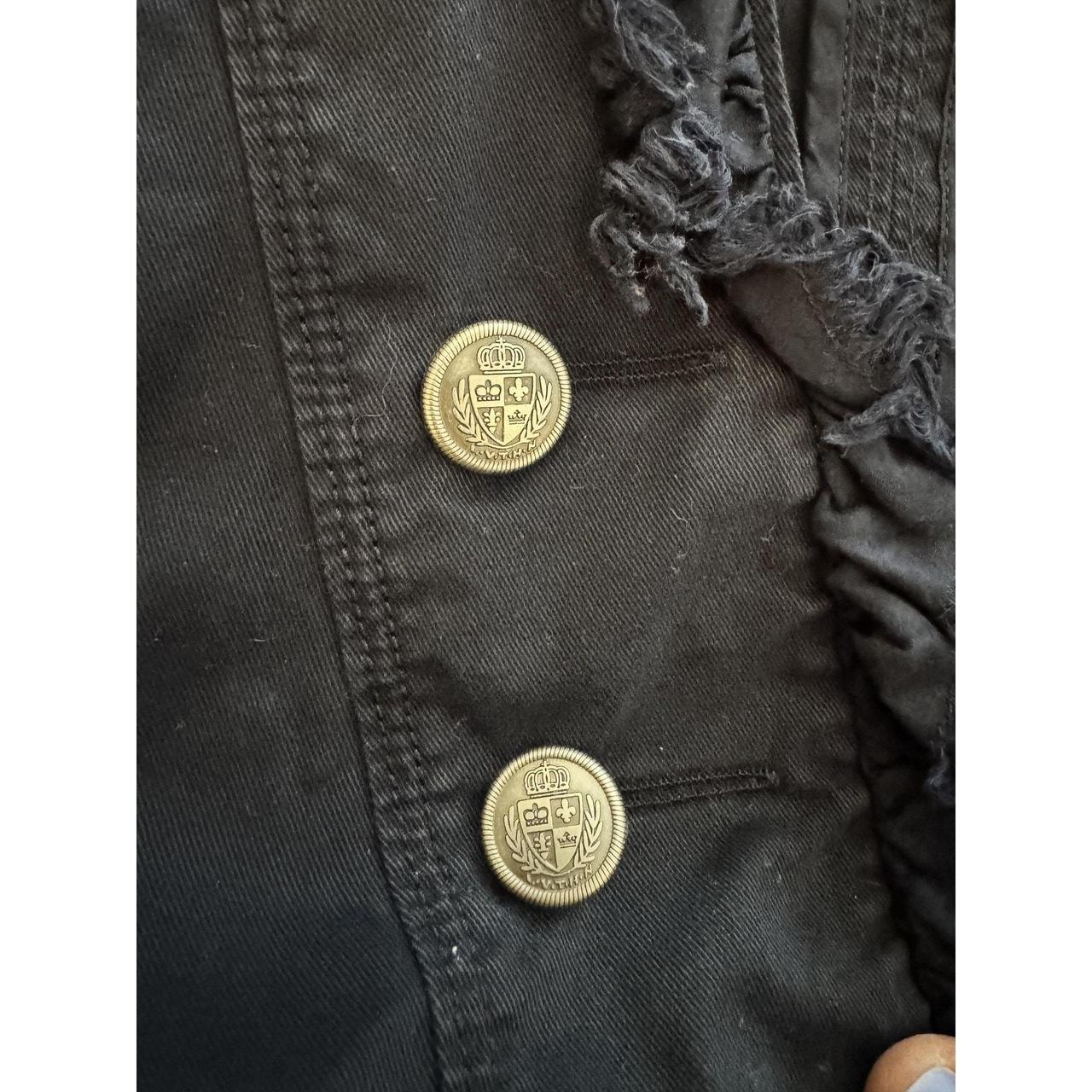1253- LOFT Military Jacket with fringe around edge - Size 8