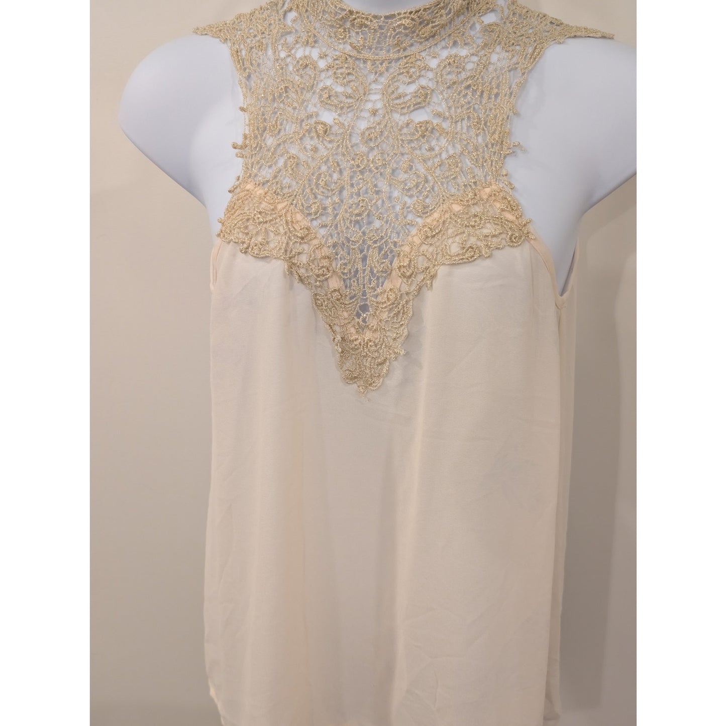 1325 - Trac Delicate Crochet/Lace Trim Tank - XL
