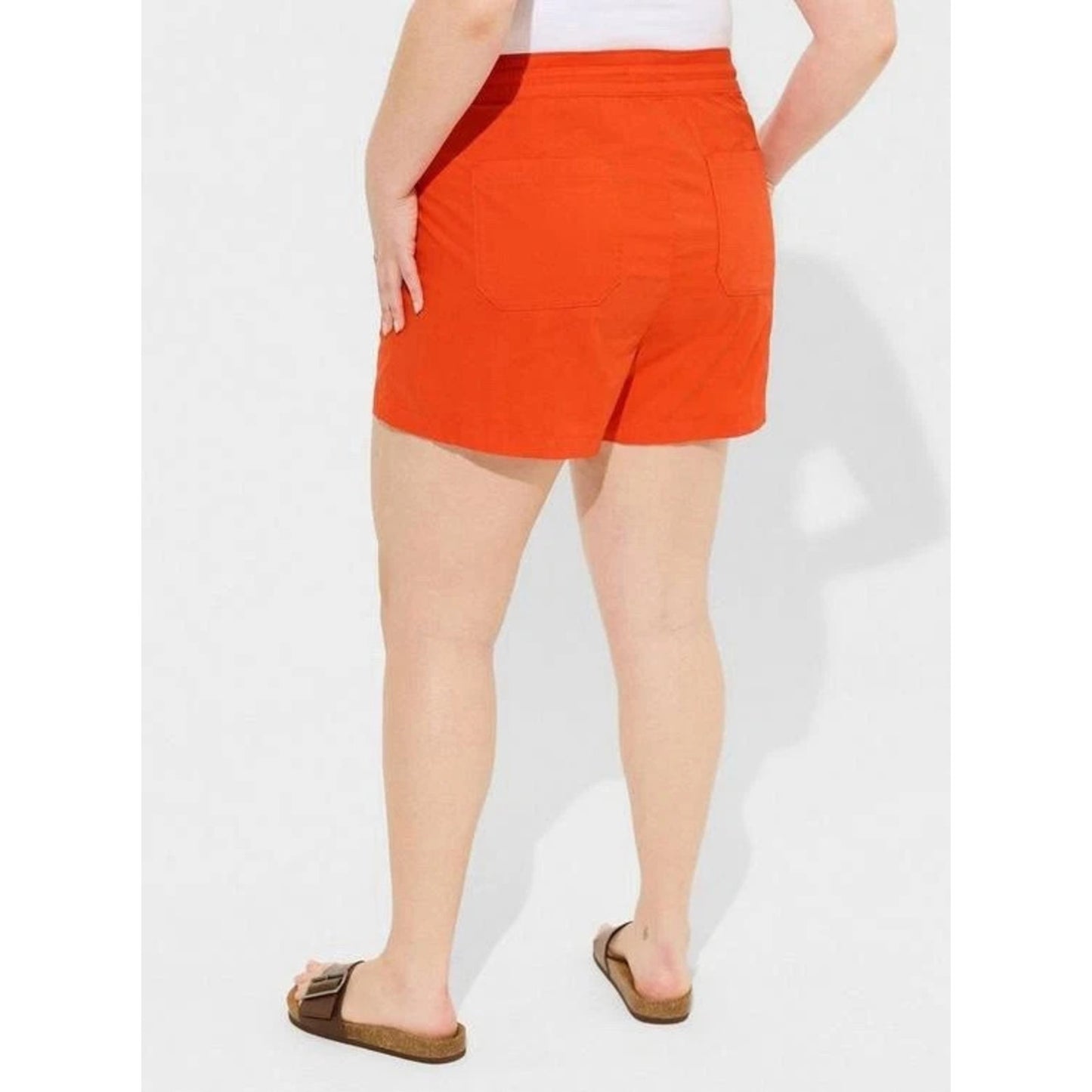 1086 - Torrid Poplin Yacht Shorts Orange Drawstring 1X - New