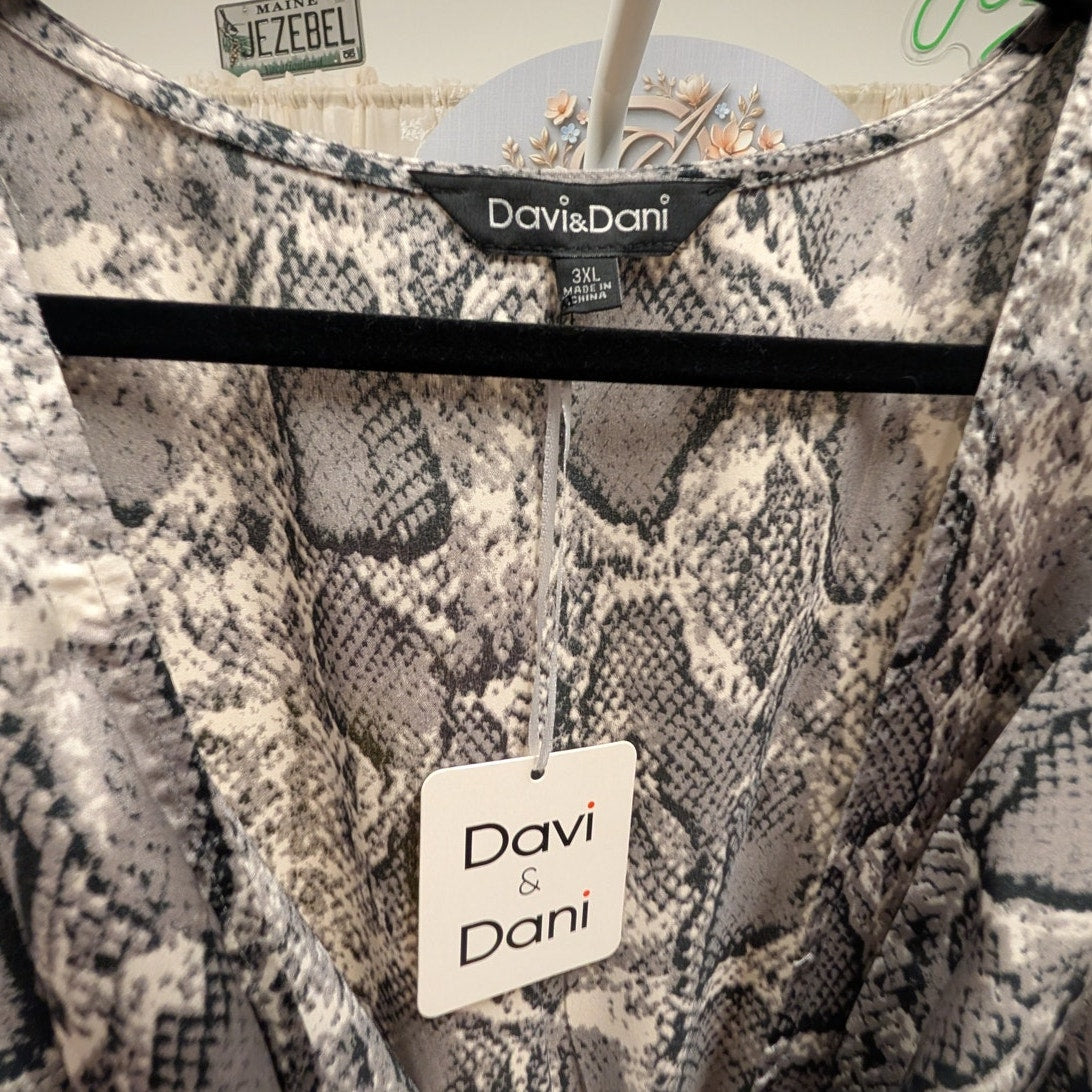 1449- Davi & Dani Snakeskin Sleeveless Dress - NWT - 3XL