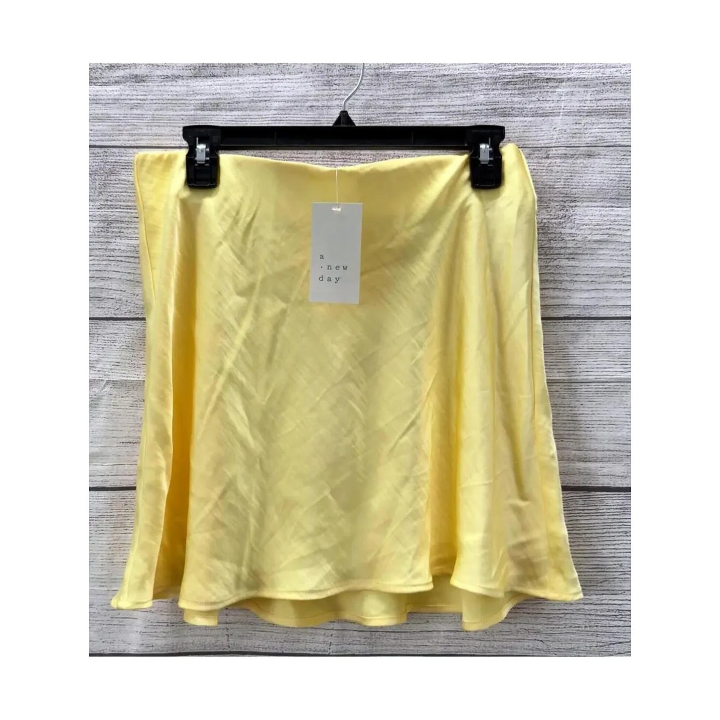 1080 - A New Day Yellow Satin A Line Midi Skirt  NWT - 3X/2X