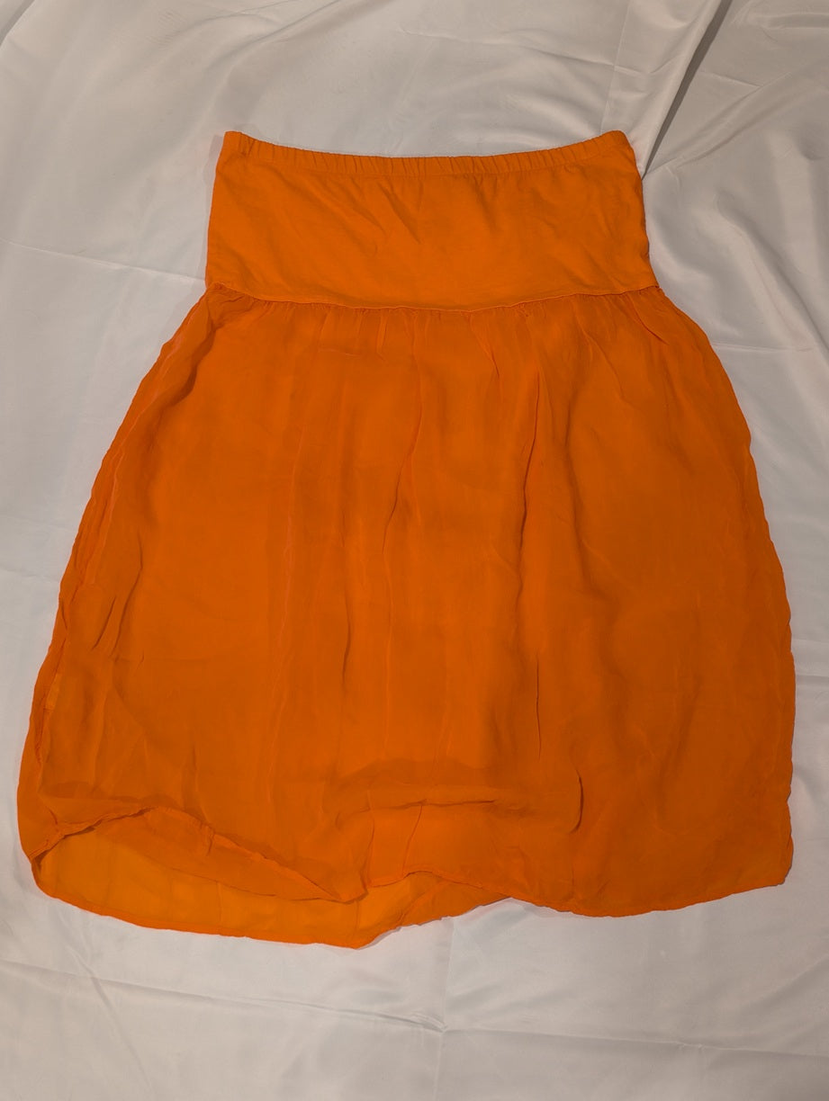 1180- Johnny Was Orange Strapless Bubble Top Size M - Used