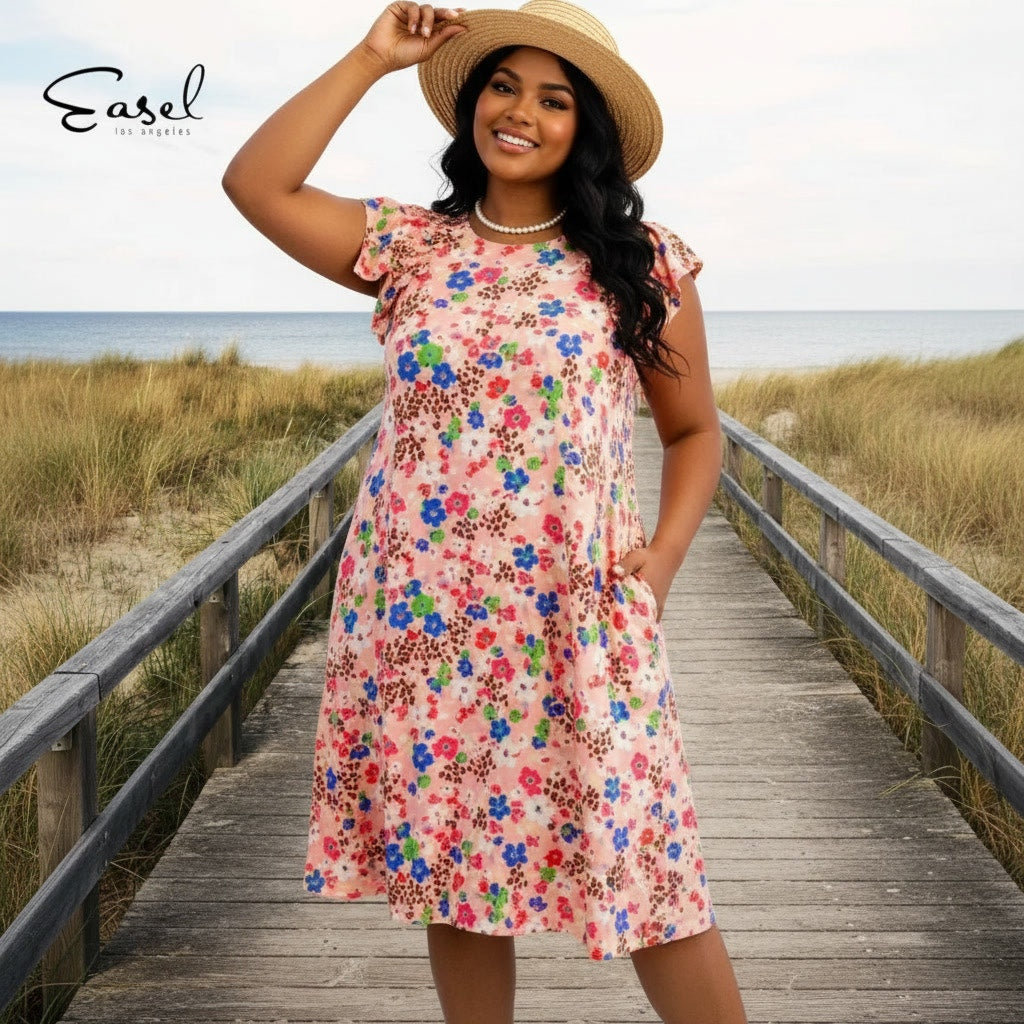 1351 - Easel floral and animal print dress - 1XL - NWT