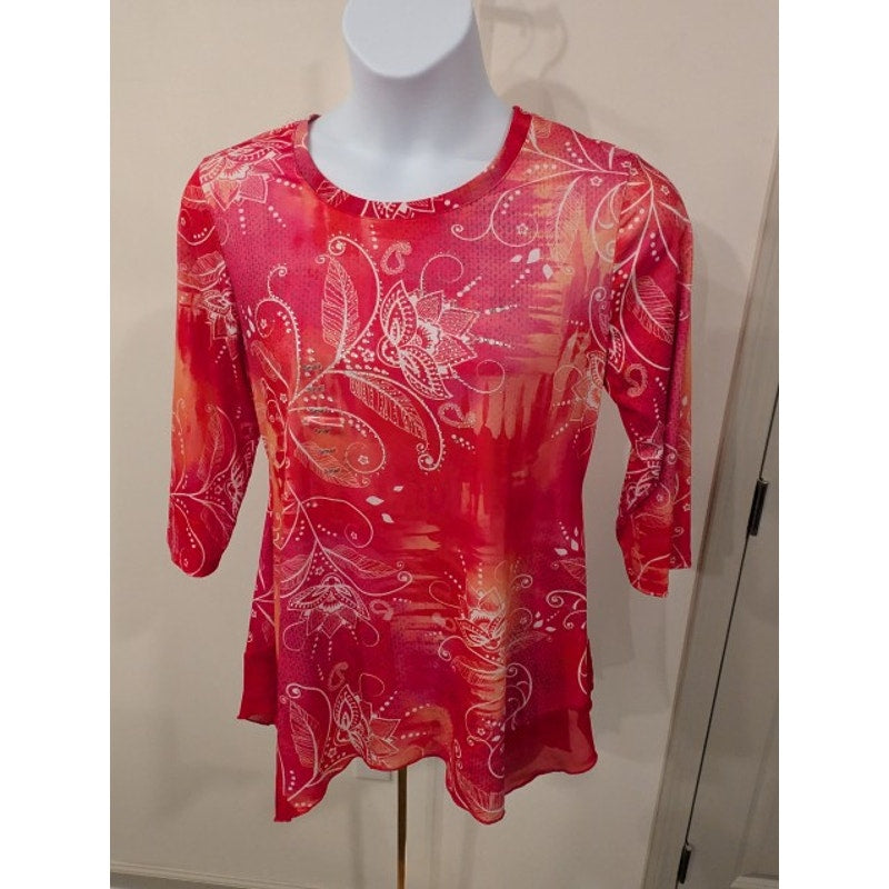 1386 - Indigo Soul Sf Bright Print Shark Bite Pink - Small - NWT