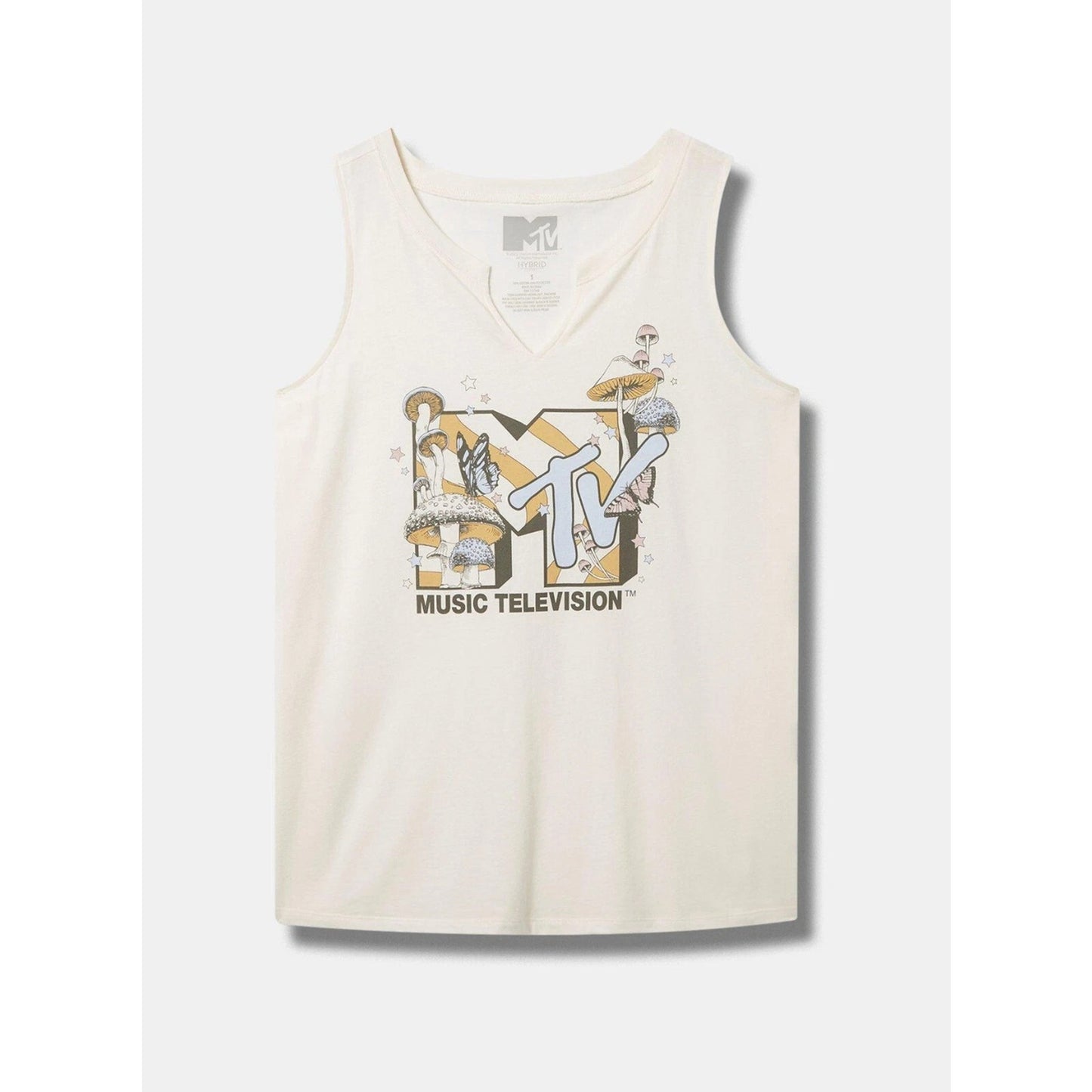 1099 - TORRID MTV Music Television Graphic Tank Top Cream 3x Vintage - NWT