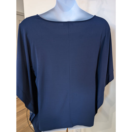 1013 - Micheal Kors Blue Studded Poncho Top - Size L