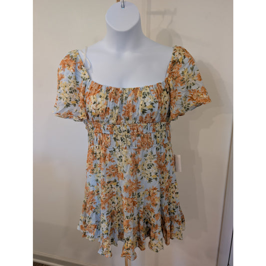 1158 - B. Smart - Floral Puff Sleeve Babydoll Dress Cottagecore - NWT - Size 13