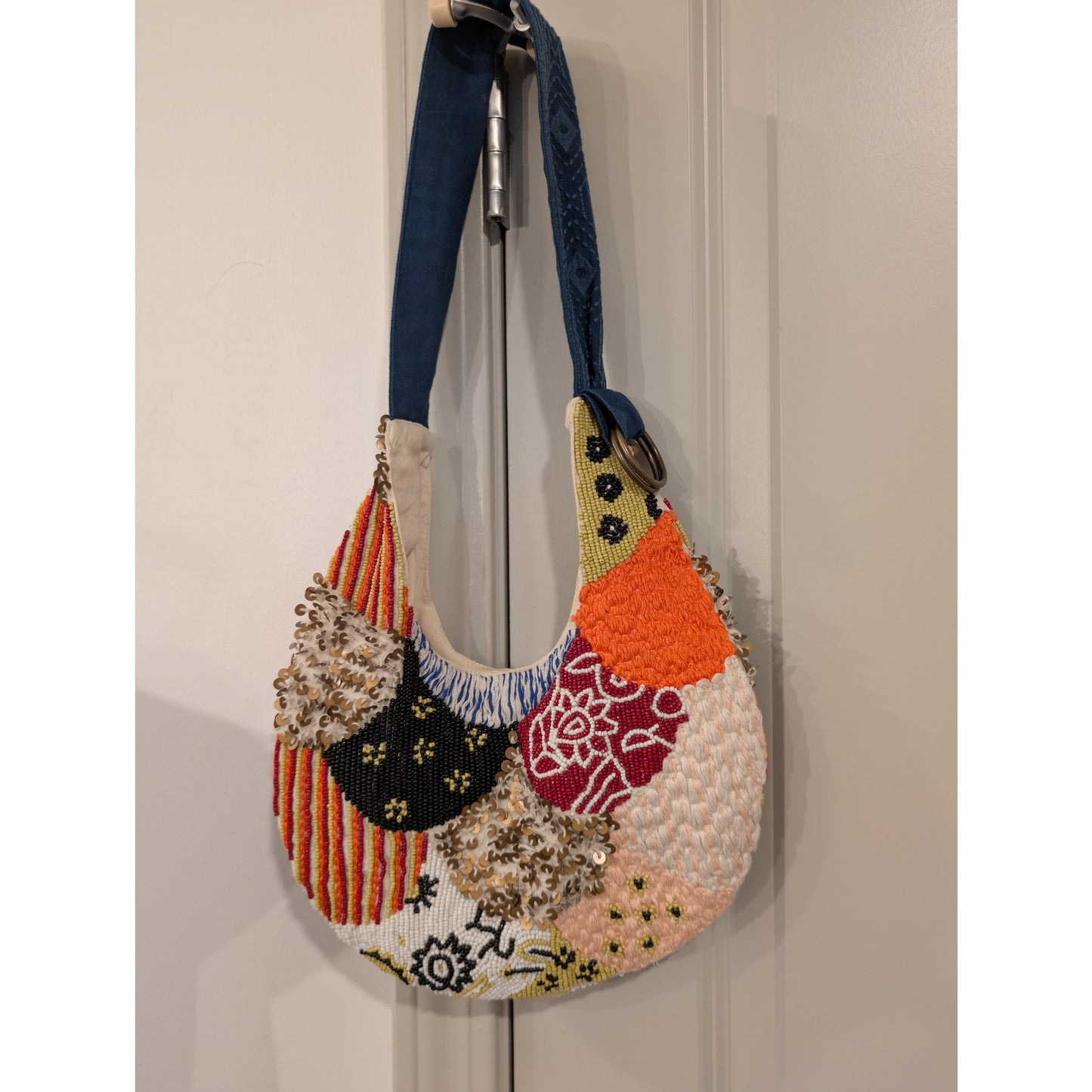 1410 - Free People Beaded and Embroidered Small Hobo - NWOT