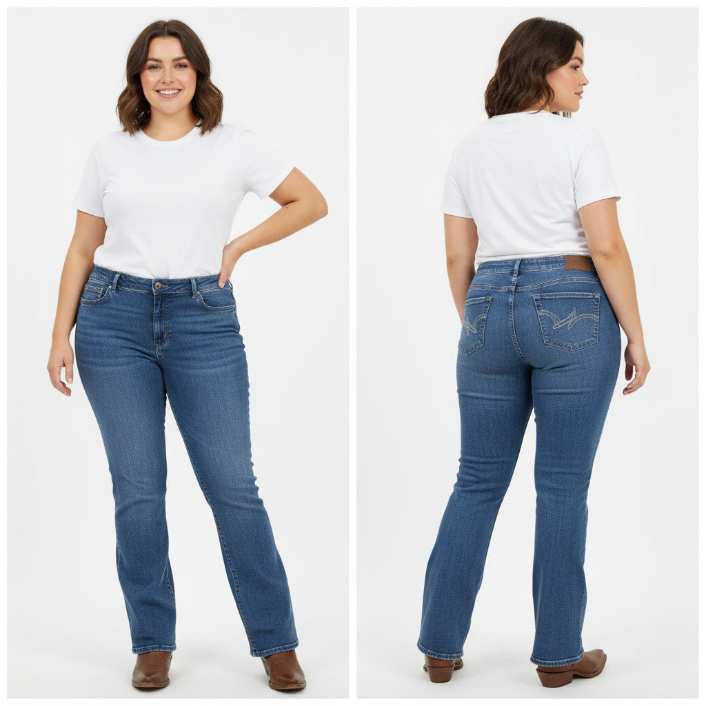 1518 - Wrangler Boot Cut Stretch Jeans - 18W x 32