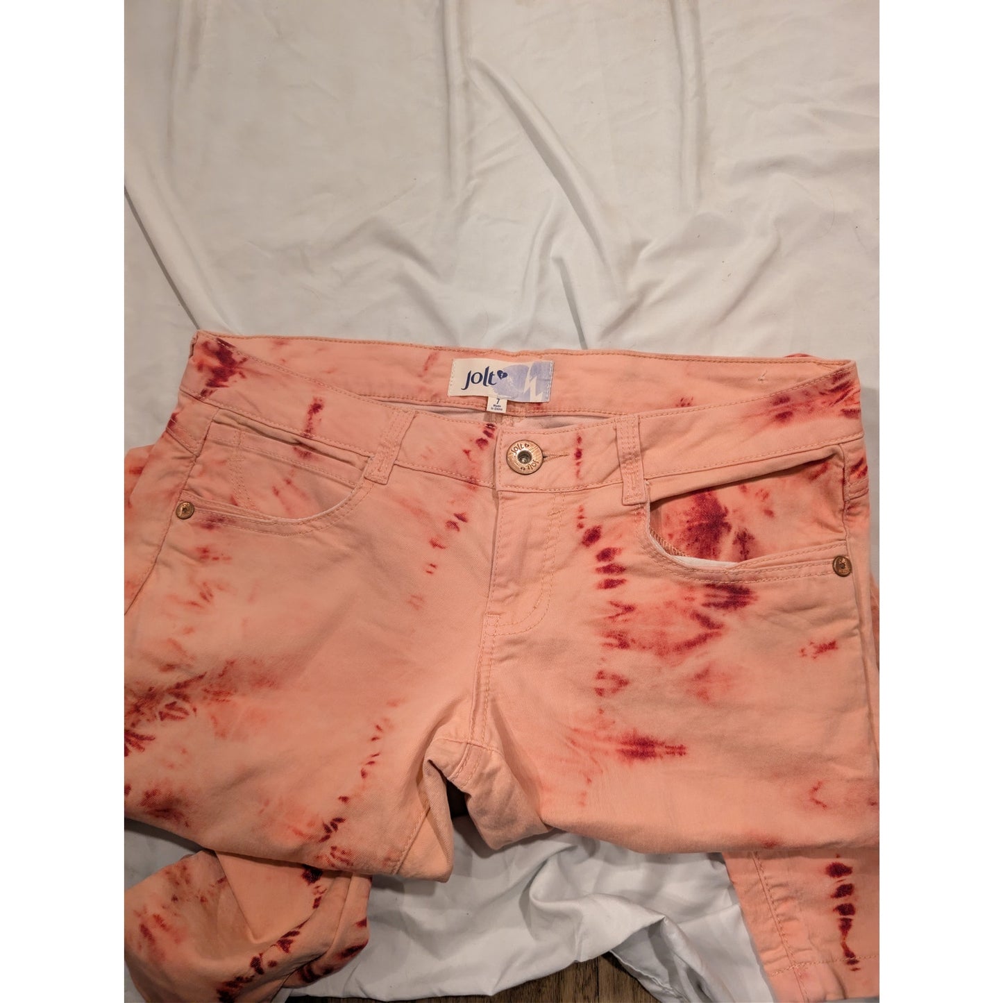 1345 - Jolt Pink Tie Dye jeans - Size 7