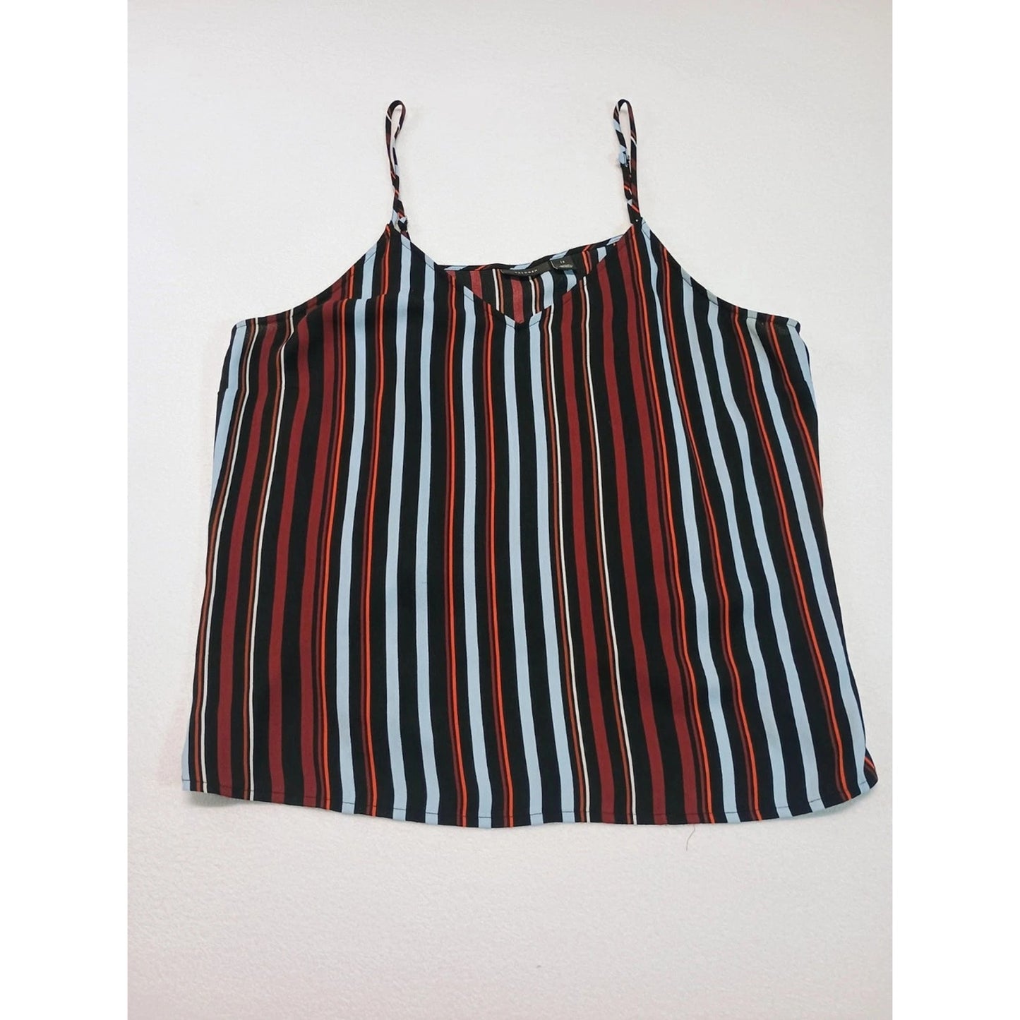 1097 - Halogen Striped Spaghetti Strap Camisole Tank Top 3X Retro - NWT