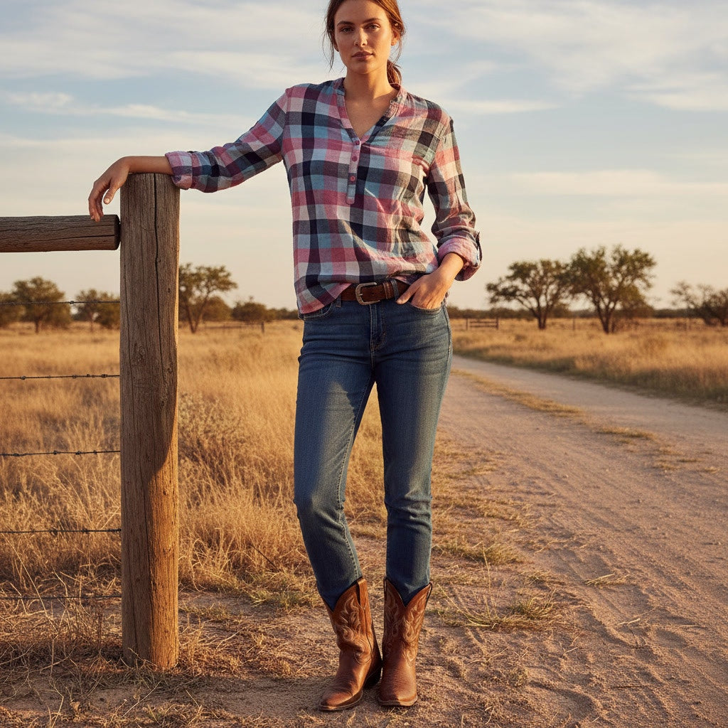 1512 - Lee Riders Plaid Mormon Collar - XL