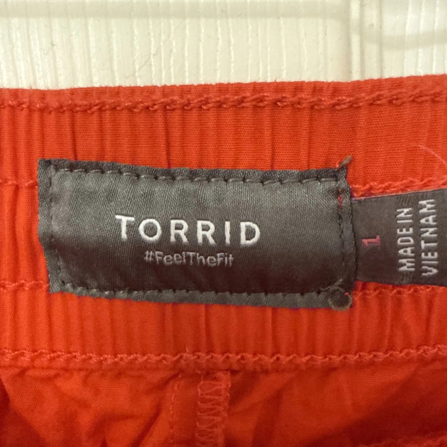 1086 - Torrid Poplin Yacht Shorts Orange Drawstring 1X - New