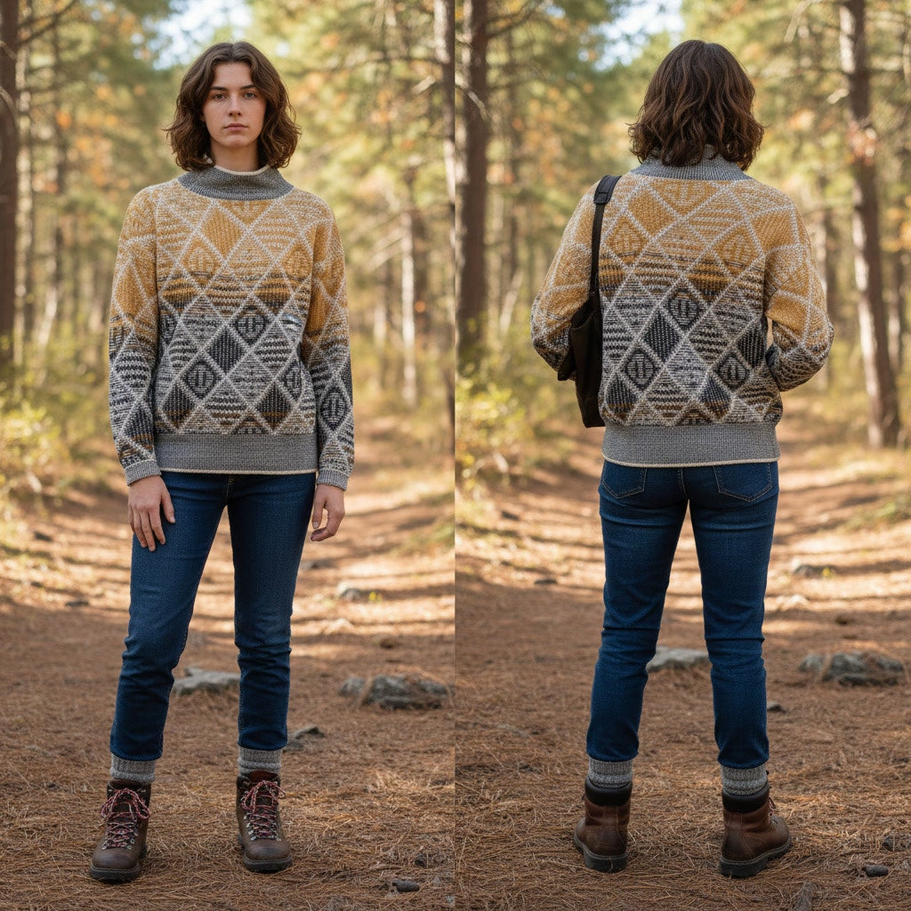 1413 - Hem & Thread Mock Turtle Neck Sweater - NWT - Large