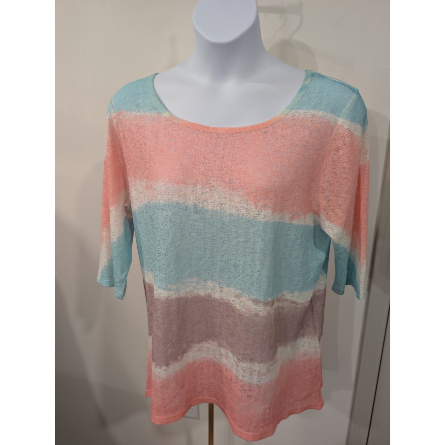 1446 - Indigo Soul Striped color block blouse - 2XL - PreLoved