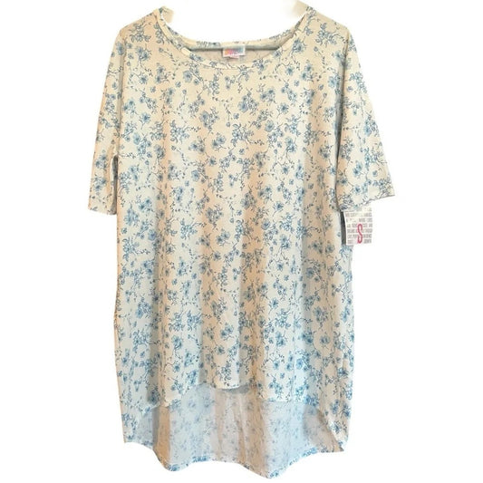 1068 -LuLaRoe - Floral Oversized Tunic Top Sheer Hem NWT