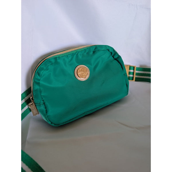 1008 Lilly Pulitzer Green Nylon Crossbody Gold Accent Zipper