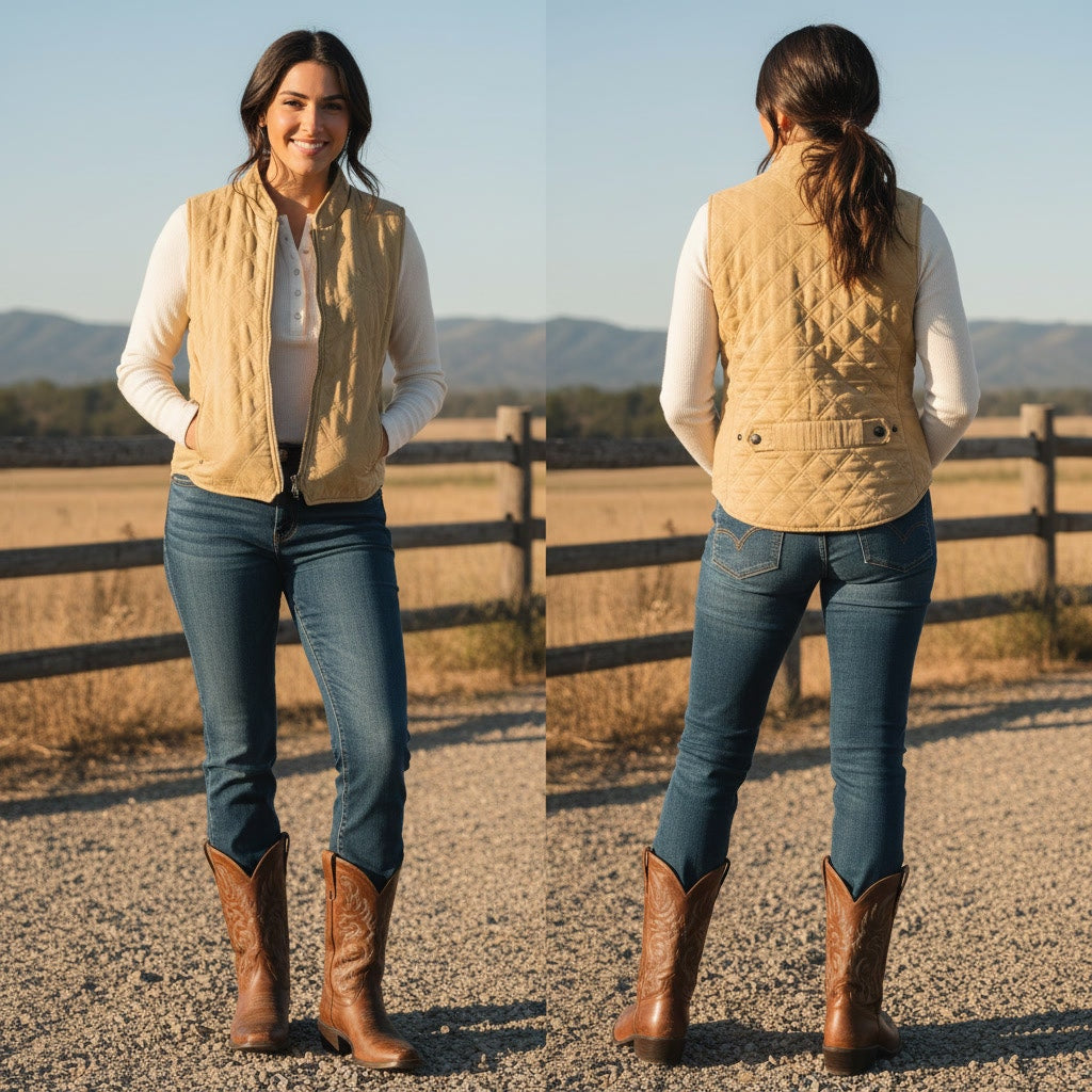 1485  - Mountain Horse Mustard quilted short jacket - Medium