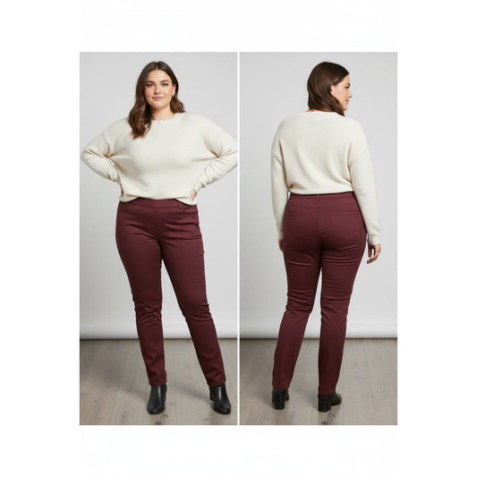 1392 - Umgee Pull on Skinny Hot Pants in Burgundy - 1XL - NWT