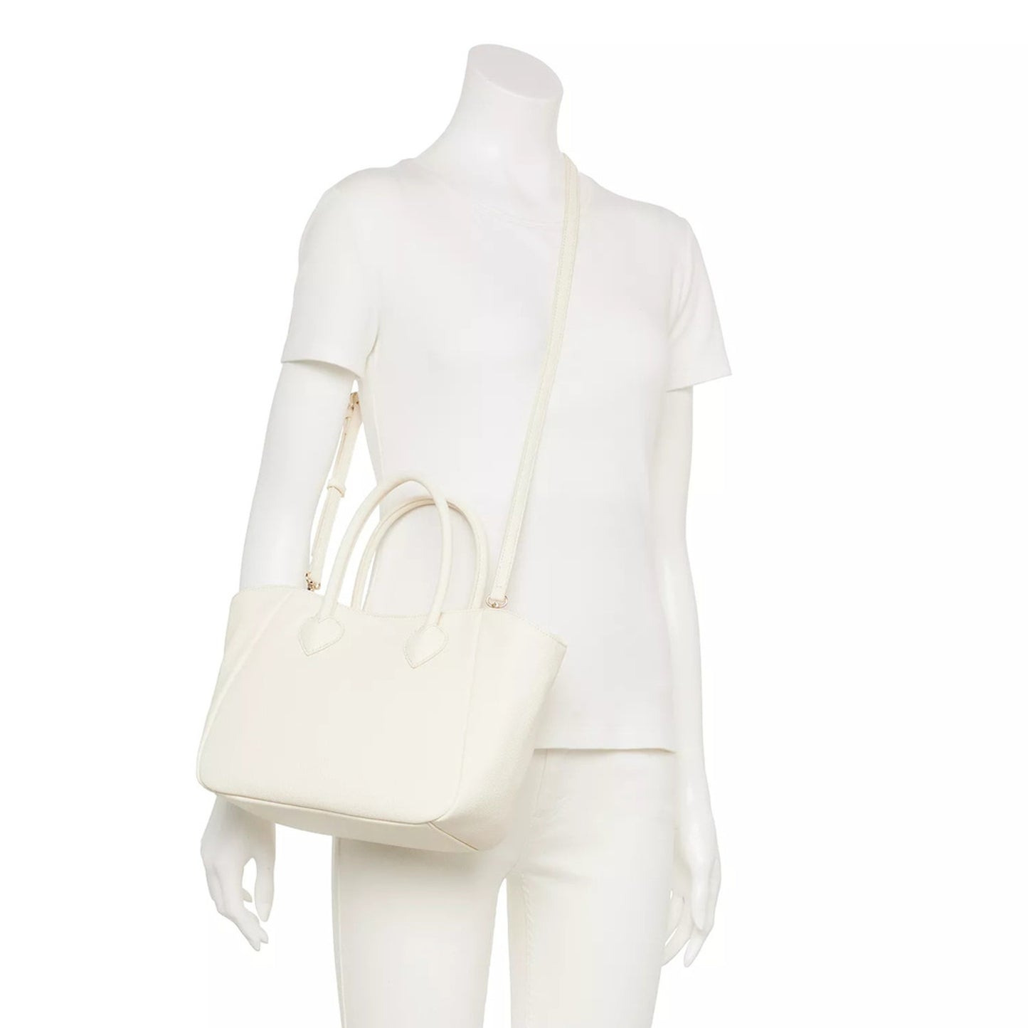 1122 - Lauren Conrad Bag Pink Vegan Leather Heart Detail Crossbody - NEW