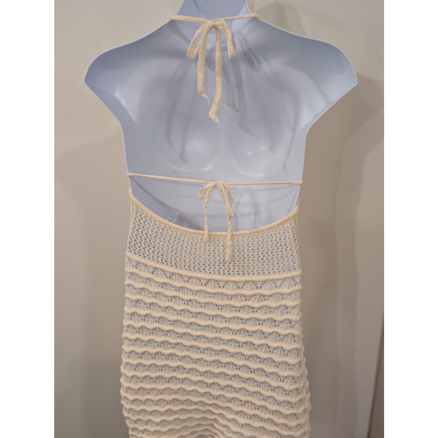 1309 - Soleia Metallic Starfish Decor Hollow-Out Crochet Dress