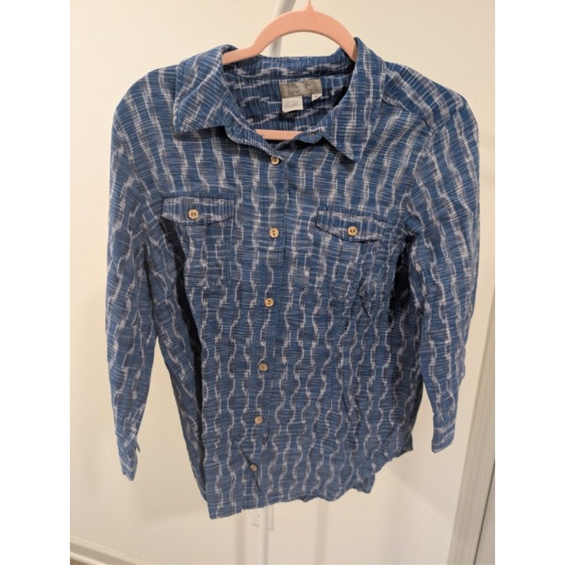 1515 - The Territory Ahead Blue and White Western Shirt - XL