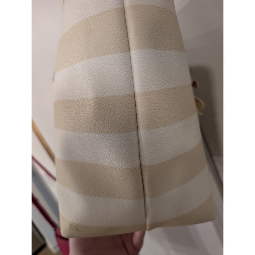 1288 - Kate Spade Tote Purse Bag- Pre Loved - Biege and White Striped