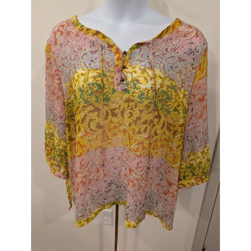 1376 - Avenue Peasant Boho Blouse - Size 26/28 - NWOT