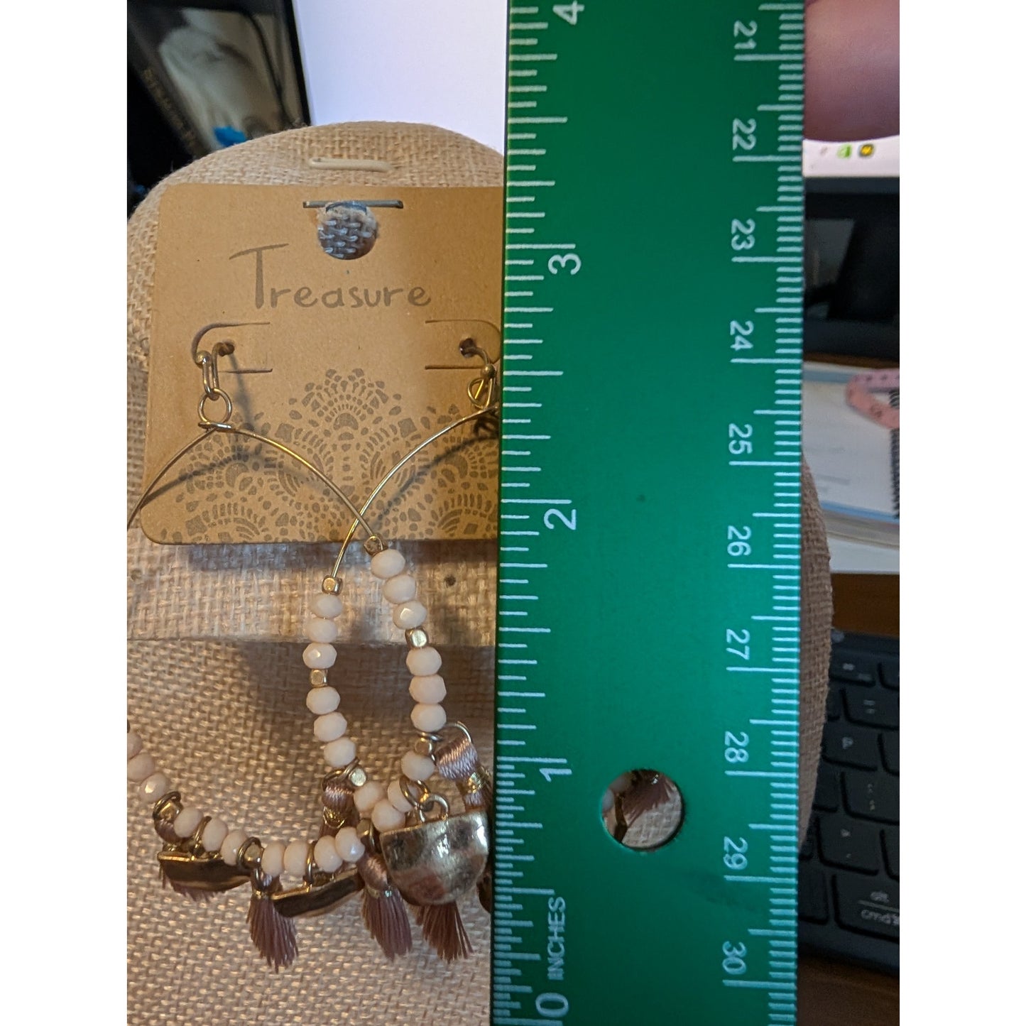 1420 - Treasure Western Boho Earrings - Beads and Tassels - NWT