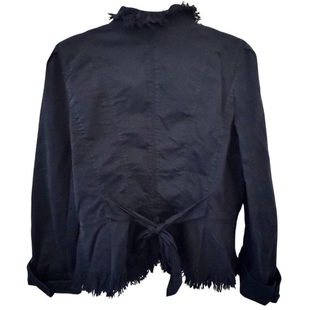 1253- LOFT Military Jacket with fringe around edge - Size 8