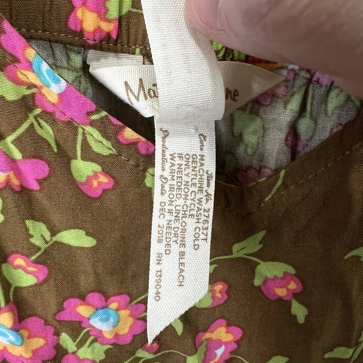 1138 - Matilda Jane Floral Boho Tank Top Brown Pink Green M - NWT