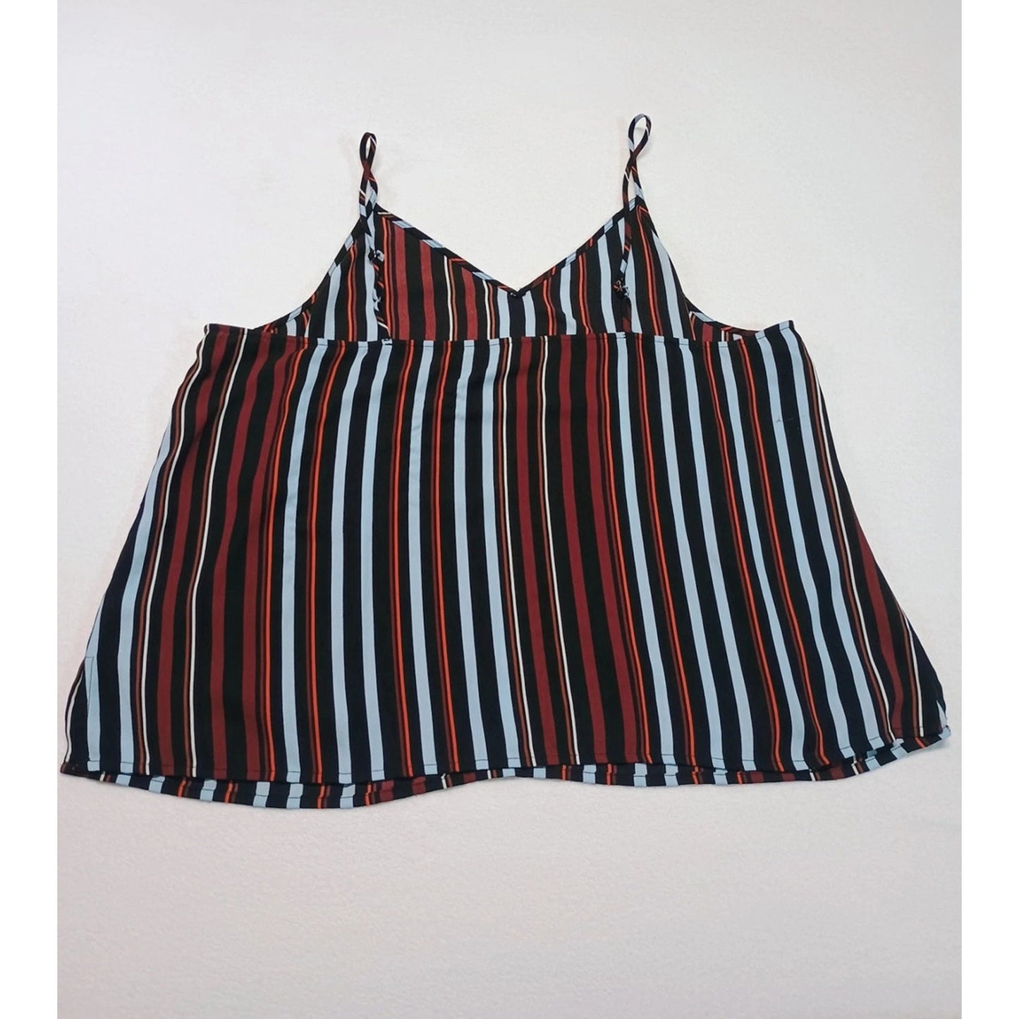1097 - Halogen Striped Spaghetti Strap Camisole Tank Top 3X Retro - NWT