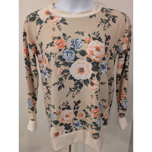 1237-Perfect Peach Sweater top - Cottagecore-Size Large