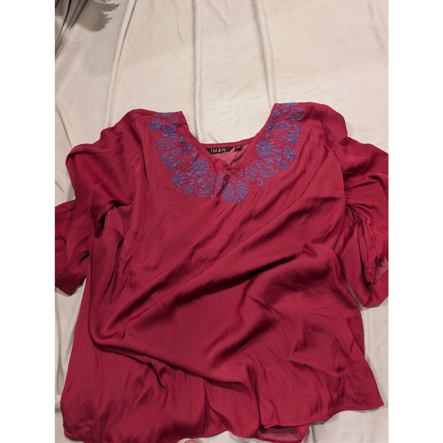 1338  - Iman Embroidered Blouse - Embroidered - 1X - NWT