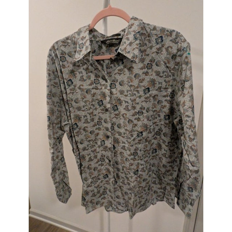 1470 - Eddie Bauer Stretch Floral Print Button Up Shirt - XXL